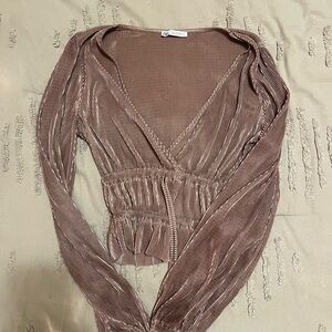 Women's Brown Long Sleeve Top